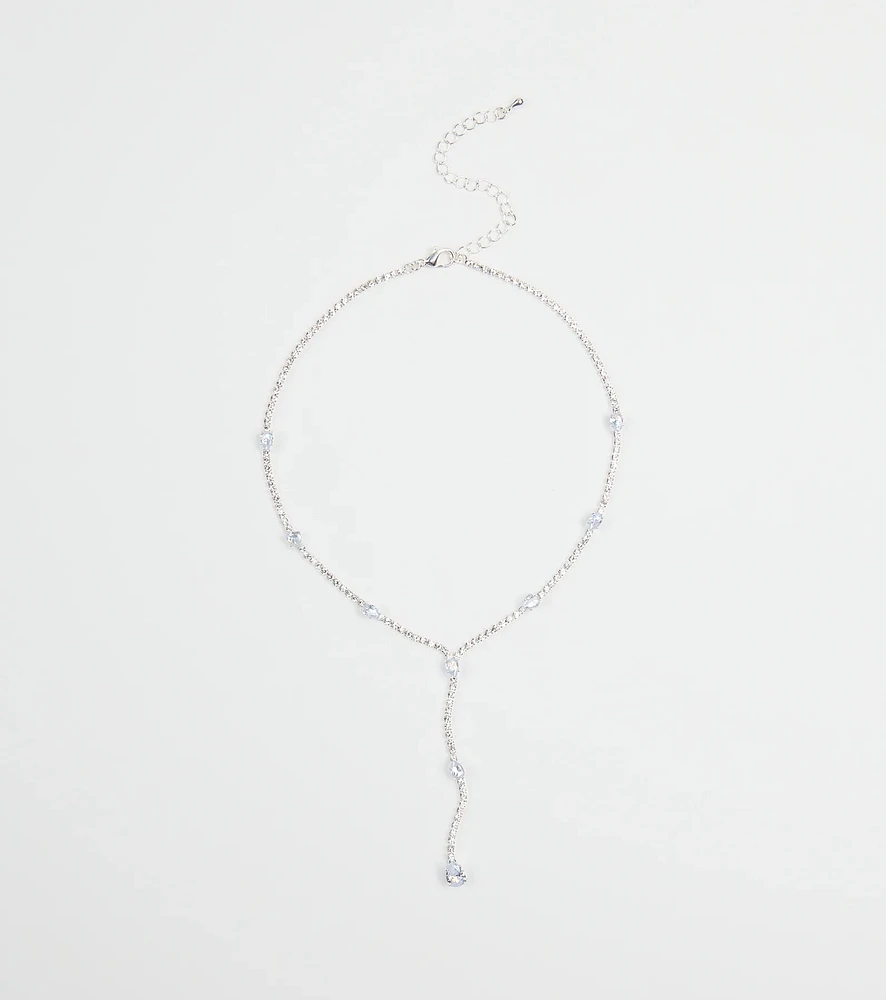 Luxe Aura Cubic Zirconia Lariat Necklace