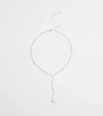Luxe Aura Cubic Zirconia Lariat Necklace