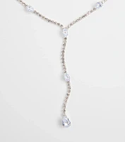 Luxe Aura Cubic Zirconia Lariat Necklace