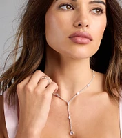 Luxe Aura Cubic Zirconia Lariat Necklace