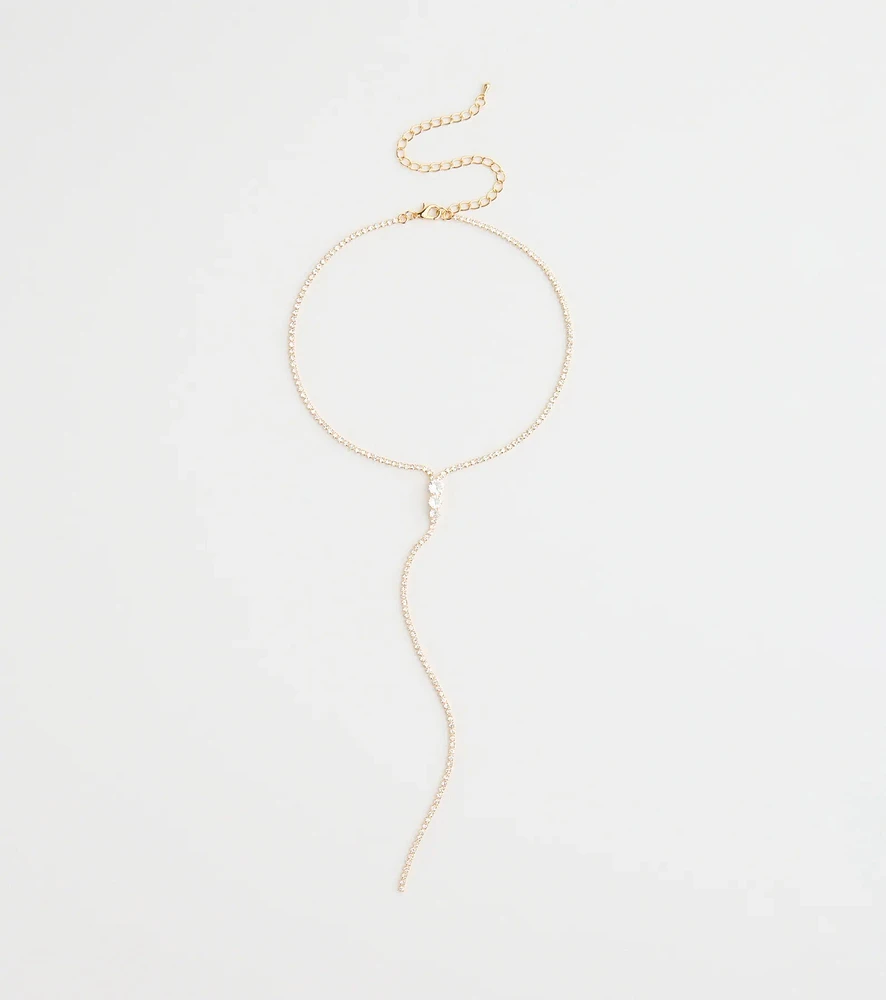 Chic Cubic Zirconia Choker Lariat Necklace