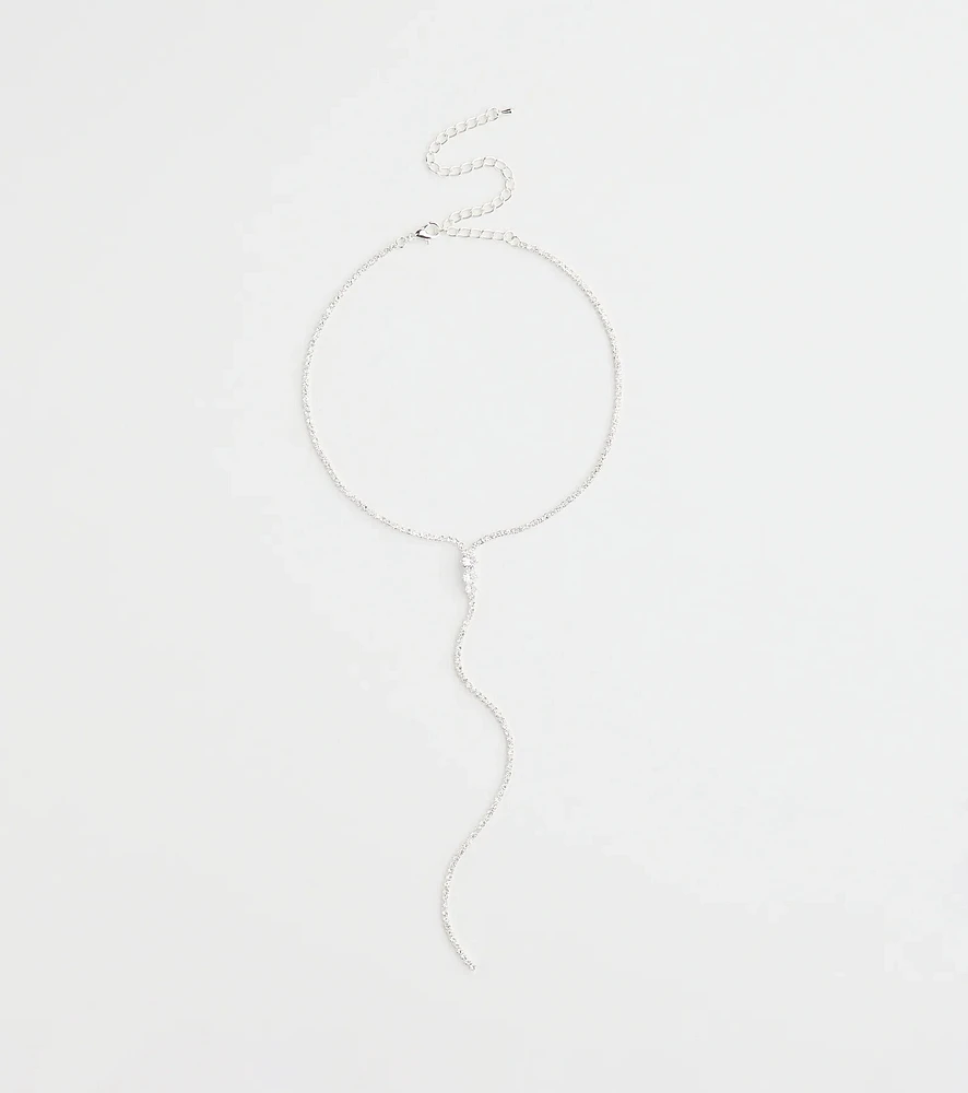 Chic Cubic Zirconia Choker Lariat Necklace
