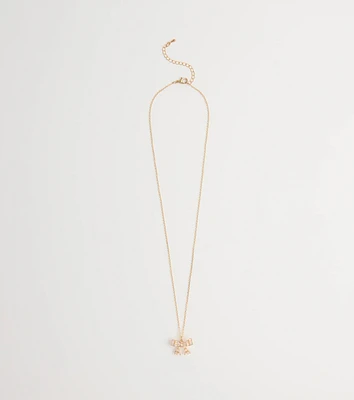 Cutest Glam Cubic Zirconia Bow Necklace