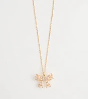 Cutest Glam Cubic Zirconia Bow Necklace