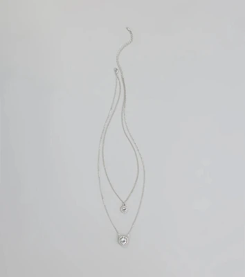 Make An Impression Rhinestone Halo Charm Necklace