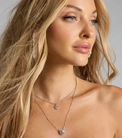Make An Impression Rhinestone Halo Charm Necklace