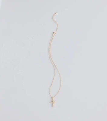 Divine Shine Cubic Zirconia Cross Necklace