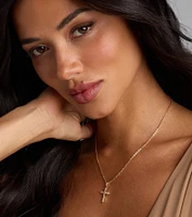 Divine Shine Cubic Zirconia Cross Necklace