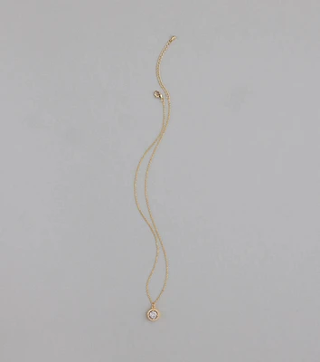 Radiant 14K Plated Cubic Zirconia Charm Necklace
