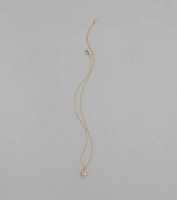 Radiant 14K Plated Cubic Zirconia Charm Necklace