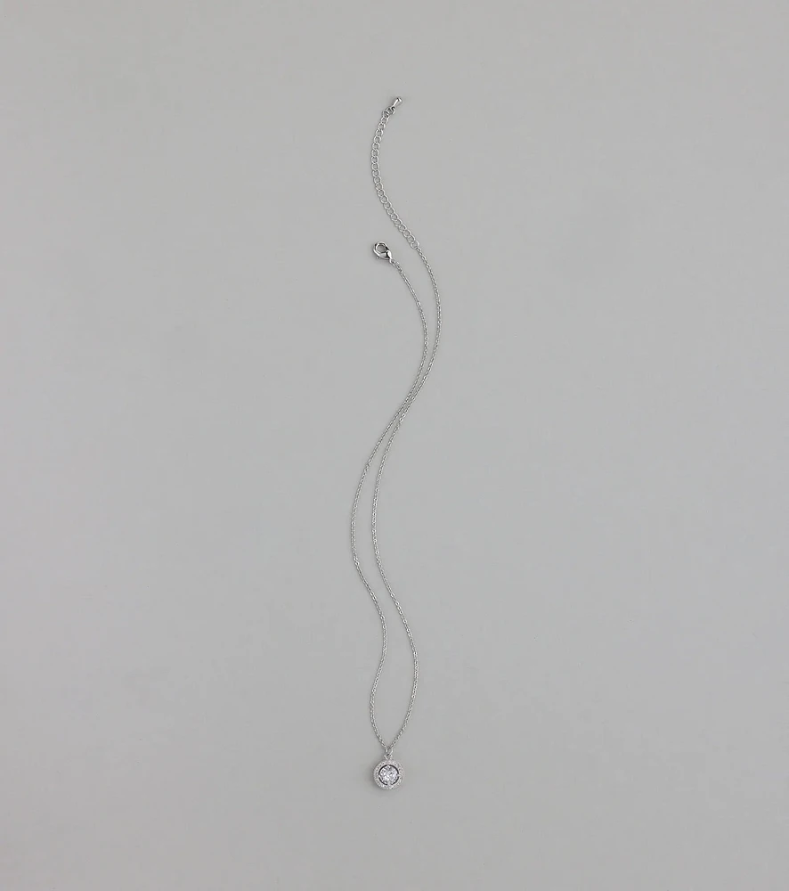 Elegantly Chic Cubic Zirconia Pendant Necklace