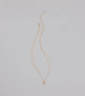 Dainty Heart Lock Charm Layered Necklace