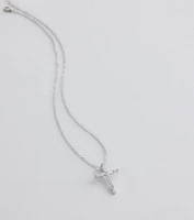 Divine Sparkle Cubic Zirconia Cross Necklace