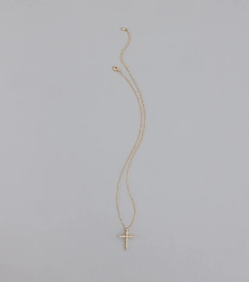 Divine Sparkle Cubic Zirconia Cross Necklace