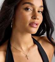 Divine Sparkle Cubic Zirconia Cross Necklace