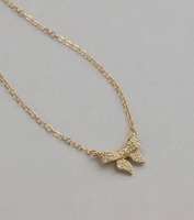 Chic Perfection Cubic Zirconia Bow Necklace