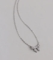 Chic Perfection Cubic Zirconia Bow Necklace