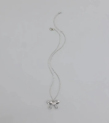 Simply Sparkling Rhinestone Bow Necklace