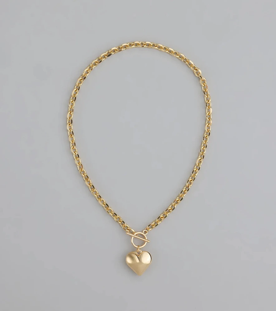 So Adorable Heart Charm Chain Necklace
