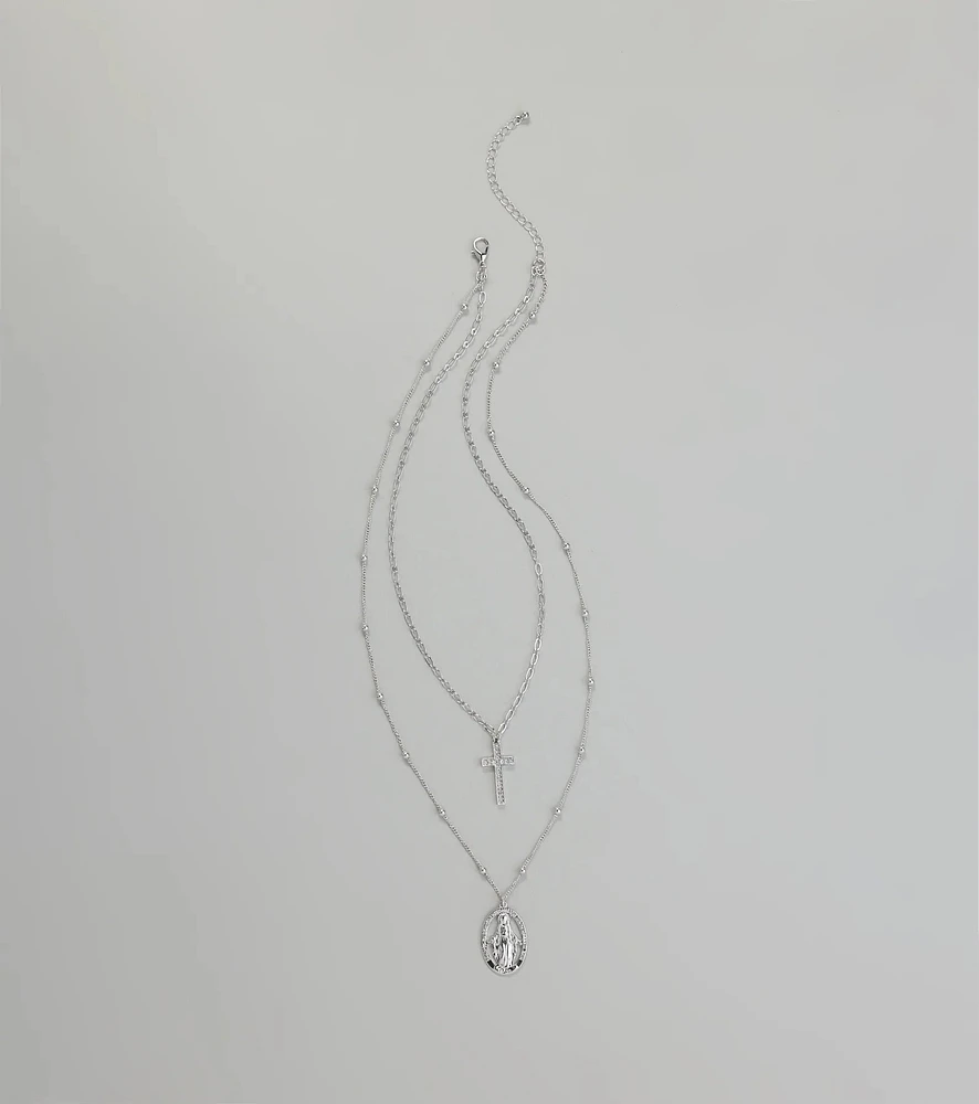 Showcase Faith Pendant Layered Necklace