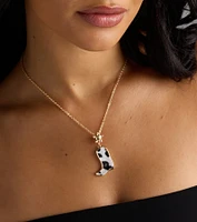 Southern Charm Faux Fur Cowboy Boot Necklace