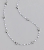 Cute Dainty Butterfly Pearl Beaded Necklace
