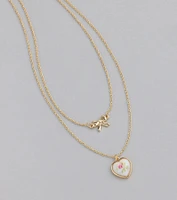 From The Heart Bow Layered Necklace
