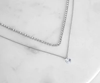 Dainty Cubic Zirconia Drop Necklace