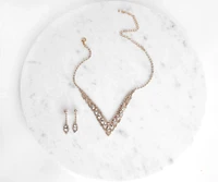 Elegant Tear Drop Rhinestone Set