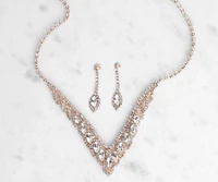 Elegant Tear Drop Rhinestone Set
