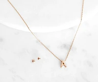 Initial Charm Necklace Set