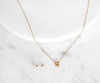 Initial Charm Necklace Set