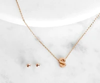 Initial Charm Necklace Set