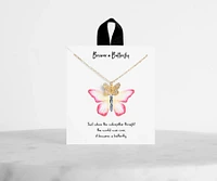 18K Dipped Butterfly Cubic Zirconia Charm Necklace
