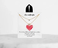 Cubic Zirconia 18K Gold Dipped Mom And Daughter Necklace