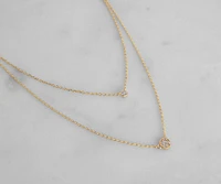 Cubic Zirconia 18K Gold Dipped Mom And Daughter Necklace