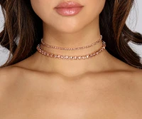 Pull Through Rhinestone Choker Set
