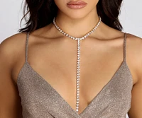 I Like To Be Extra Rhinestone Choker Lariat