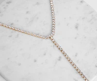 I Like To Be Extra Rhinestone Choker Lariat