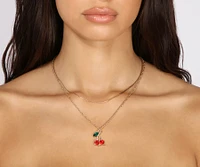 Cherry Charm Layered Necklace