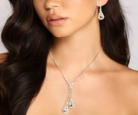Rhinestone Teardrop Lariat and Duster Set