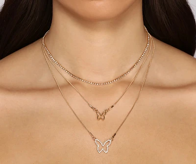 Natural Beauty Butterfly Charm Necklace Pack