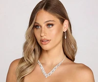 So Adored Rhinestone Collar And Duster Earrings Set
