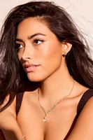 Elegant Style Rhinestone Necklace And Earrings Set