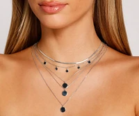 Snake Chain Coin Charm Necklace