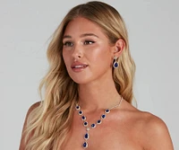 Major Glam Halo Necklace And Earrings