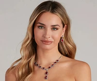 Major Glam Halo Necklace And Earrings