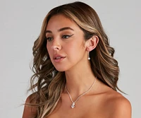 Luxe Drip Pendant Necklace And Earrings Set
