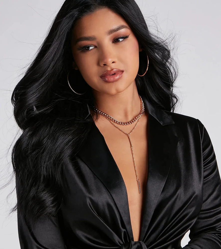 Trendy Layers Choker Lariat Necklace
