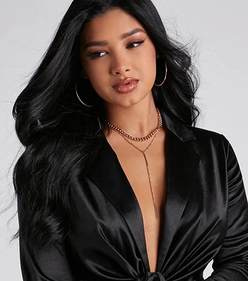 Trendy Layers Choker Lariat Necklace